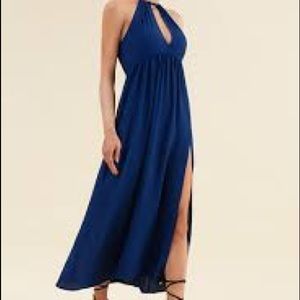 NWT Cupshe Monserrat Cut-out Front Halter Dress in Navy Blue